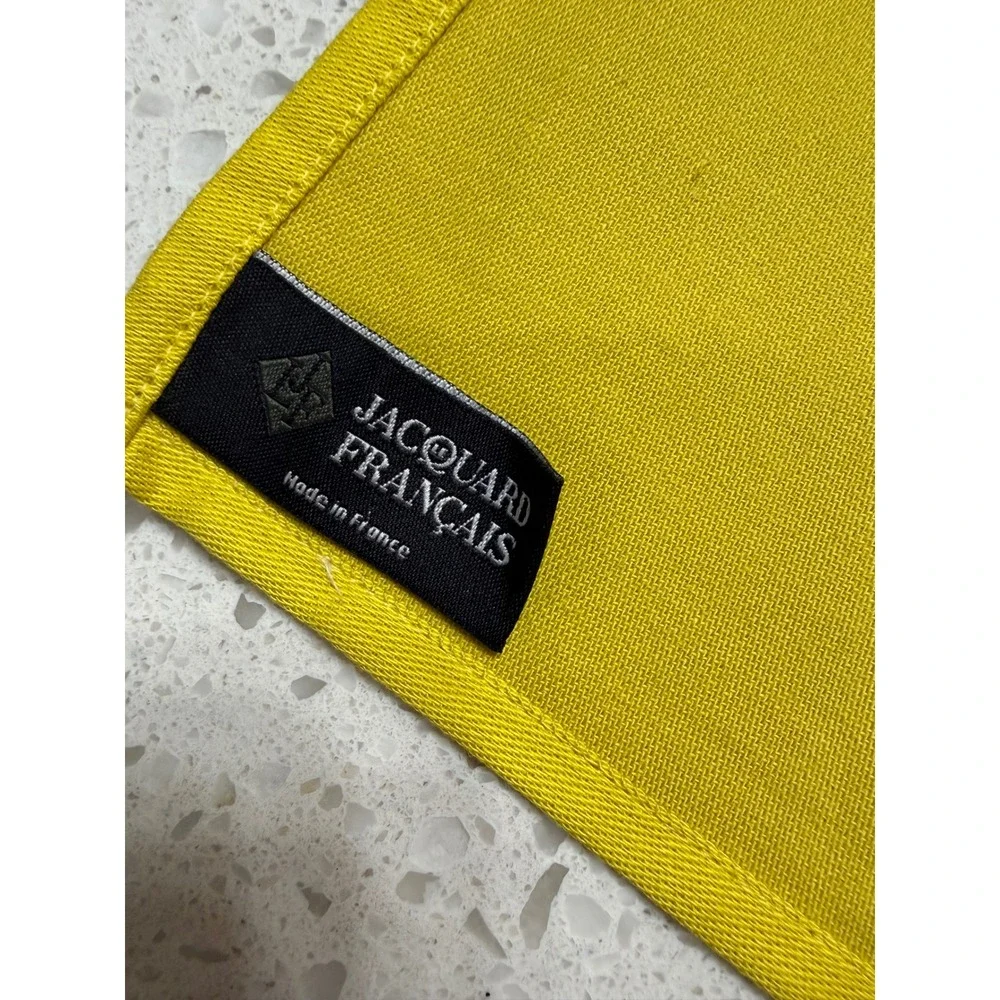 Le Jacquard Francais NEW Tea Towel Yellow  Montre Damask Cotton Clock Time 31x24